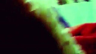 the blonde couple's female gives a blow job to monster cock