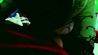 the blonde couple's female gives a blow job to monster cock