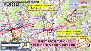 Porto portugal street map of massage parlours and brothels