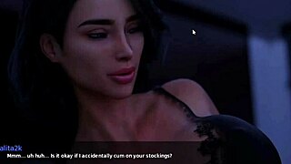 in milfy city, stepmom gives a footjob until cum