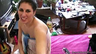 Hot babe gives close up blowjob and fucks dick fast in hardcore pov