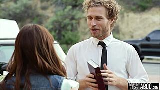 Teen 18+ Sucks Big Tits Pornstar in Missionary