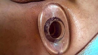 Intense close-up anal tunnel with vibrator!