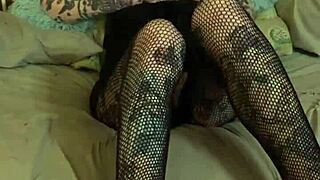 jerk off encouragement with tattooed girl in glasses talking dirty