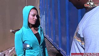 skinny brunette 18yo girl with small tits enjoy the huge black cock?