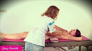 Are you into watching Jeny Smith seduce her masseuse naked?