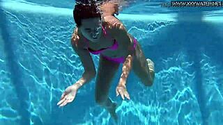 Jessica Lincoln in a hot bikini at the pool
