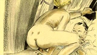 Vintage erotic drawings of anime hentai cartoons