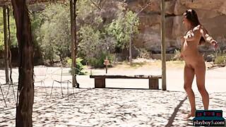 Gloria Sol, the most stunning brunette milf babe, shines outdoors! 😍