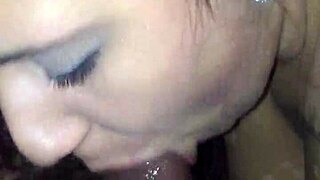 White girl gives sloppy blowjob