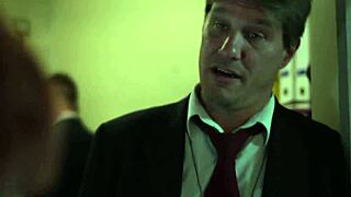 Watch this blonde with big tits getting her throat slammed in the storyline