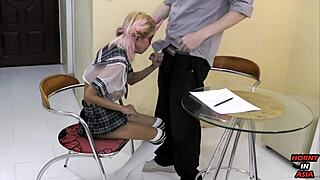 Tiny Thai MILF Fucked in Uniform