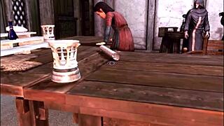 In the erotic scriptures, Thane encounters Thora in outdoor fantasy scene