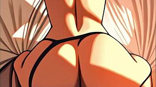 Sexy woman fucked by man in anime hentai ai.