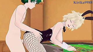 Mitsuki Bakugo And Kyoka Jiro And Izuku Midoriya Bunny Girl Intense Sex - My Hero Academia Hentai