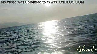 escaped from the city by jet sky for filling my pussy by cum