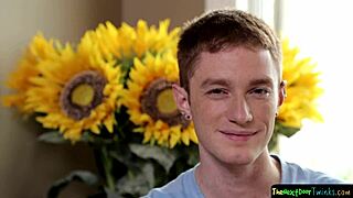 wanking solo twink tugs his huge cock hard