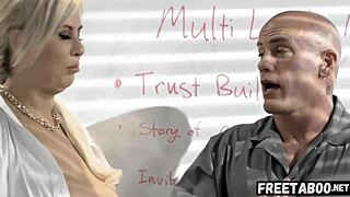 Blonde bbw caught by horny janitor