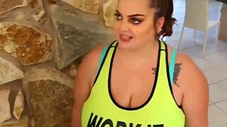 Redhead With Big Ass And Tits Does Afternoon Workout Routine