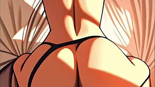 Sexy woman fucked by man in anime hentai ai.