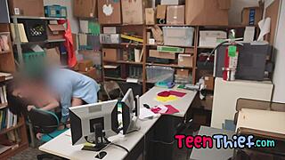 naiomi mae gets naked in the shop, spied on while having sex