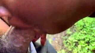 Ghetto bitch, are you fucking and sucking that monster cock outdoors?