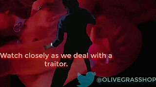 Riley Reid in cartoon hentai animation giving a blowjob.