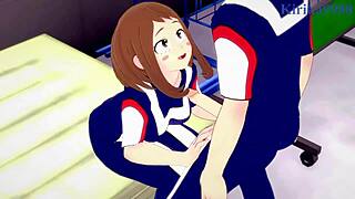 ochako uraraka fucks izuku midoriya hard in my hero academia hentai