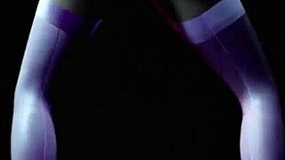 hot blonde does striptease dancing to music in 3d