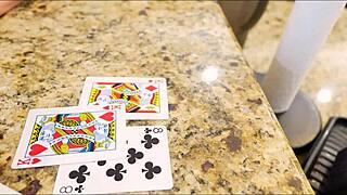 Playing strip poker with sexy stepmom Coco Vandi