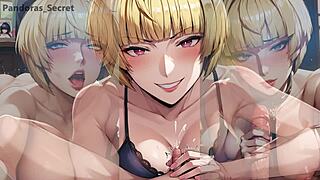 Stepmom humiliates cuck with blowbang and bukkake payback in anime cartoon.