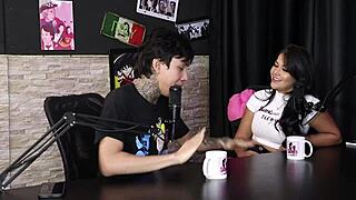 dj rafa loira teases mateus hwang in sheer red lingerie for bisexual bdsm anal