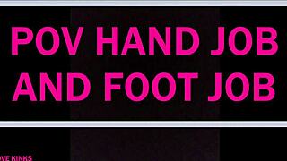 Wow, POV hand job and foot job feel insane!