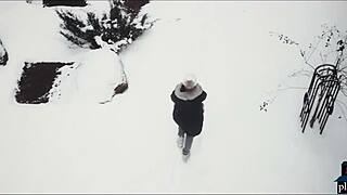 i licked her ass and fucked her hard in the snow after our playtime