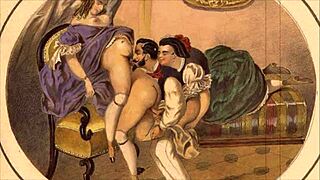 Amazing vintage drawings on display