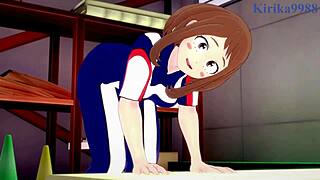 ochako uraraka fucks izuku midoriya hard in my hero academia hentai