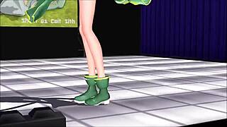 sinon from sword art online showing off her big tits