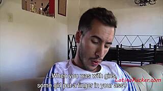 Straight guys test out gay sex for quick cash on the spot.