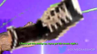 Riley Reid in cartoon hentai animation giving a blowjob.