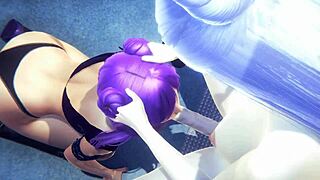 Lol kda hentai - evelynn futa fucks kaisas ass and blowjob - japanese asian manga anime game porn