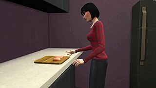 Japanese stepmom catches stepson jerking, then fucks him hard