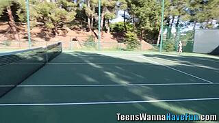 Watch this amateur lesbian eat pussy at the party!