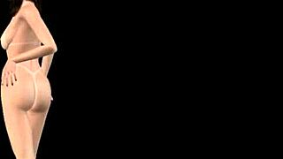 In this 3d cartoon, a beautiful girl strikes sexy poses in various positions