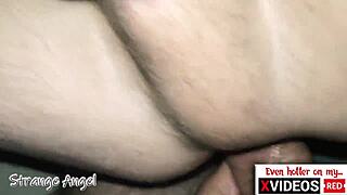 Close up homemade couple activity in missionary