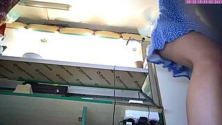 Blonde step sister upskirt at work part 16.