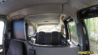 Horny couple bangs hard in fake taxi