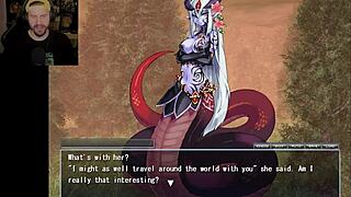 Hentai cumshot after failing to defeat slug girl in monster quest