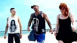 Redhead craves hard outdoor fucking with cumshots