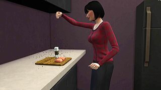 Japanese stepmom catches stepson jerking, then fucks him hard