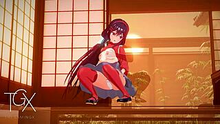 anime hentai game with mita in intense sex positions and blowjob scenes.